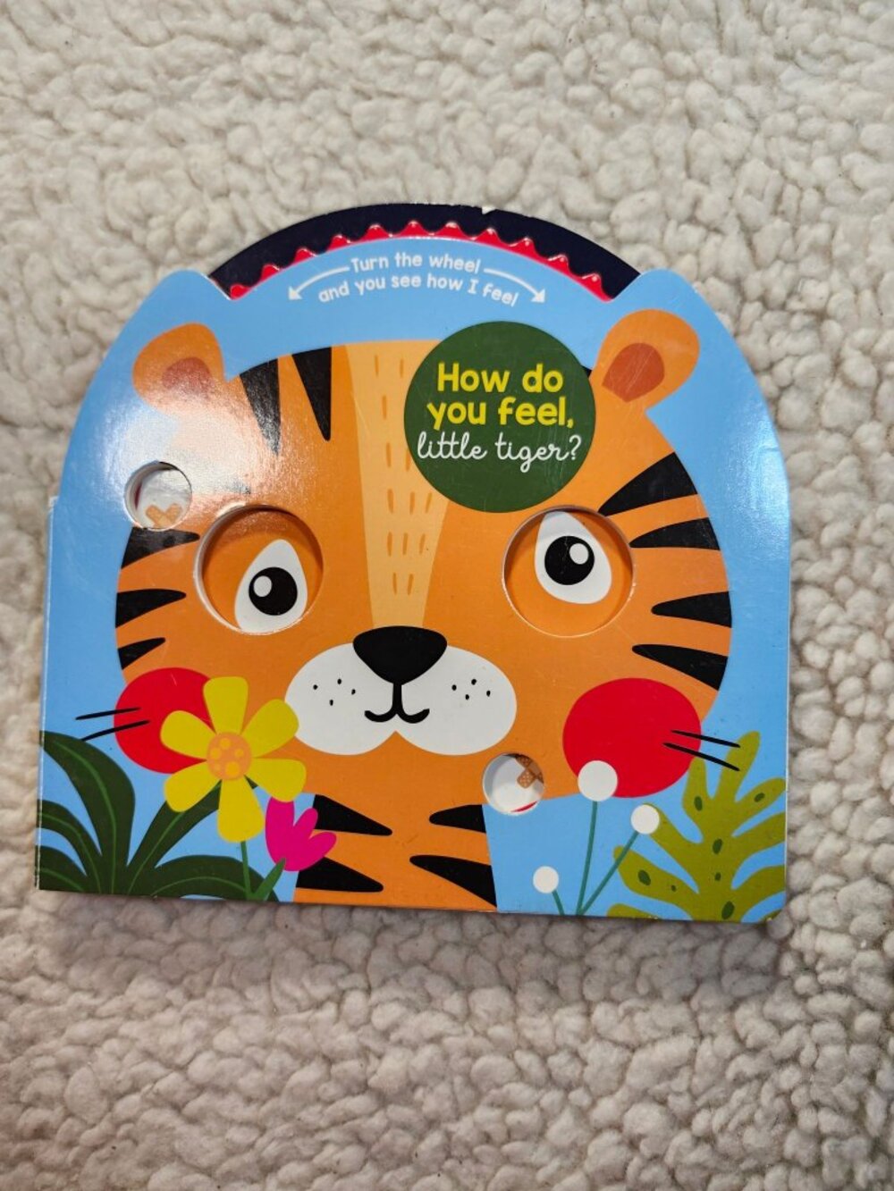 Tulip How Do You Feel Little Tiger Board Book Interactive Wheel Peek Holes